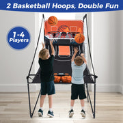 Electronic Dual Shot Arcade Basketball Game w/ 8 Exciting Playing Modes-Black