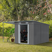 Metal Garden Shed 8 X 6, 8 X 8, 8 X 10 ft Storage Shed House with Extended Roof