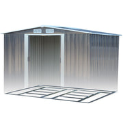 10x8FT Extra Large Garden Shed Metal Apex Roof Outdoor Storage With Door & Vent