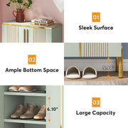 Modern Shoe Cabinet with Doors, 6-Tier Wooden Shoe Storage Cabinet for Entryway