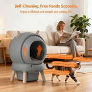 65L Self-Cleaning Automatic Cat Litter Box Cabinet App Control Safety Detector