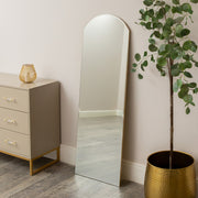 Large Full Length Frameless Arched Mirror - 47cm x 142cm