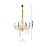 Marie Therese Chandelier Ceiling 6 Light Crystal Effect Lamp with Free LED Bulbs