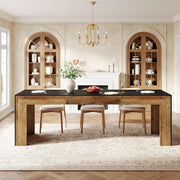 78.7-Inch Rectangular Dining Table Modern Kitchen Table with Wooden Tabletop