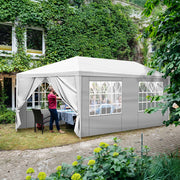 10x20ft Outdoor Tent Waterproof Gazebo Marquee Canopy - 4 Removeable Sidewalls