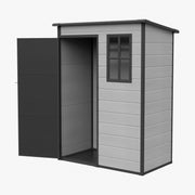5X3FT Plastic Garden Shed with Floor & Window Lockable Outdoor Storage House UK
