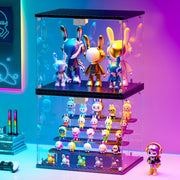 LED Display Case Glass Door RGB Light Music Rhythm 5-Tier Figure Cabinet Box