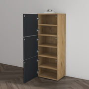 Shoe Storage Cabinet Wooden Shoe Rack Space-saving 3 Units 6 Tiers Many Colors