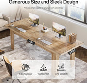 200cm Extra Long 2 Person Desk, Modern Double Computer Desk for Home Office