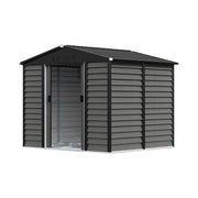 8 x 7FT Galvanised Garden Shed Apex Roof Outdoor Storage House with Foundation