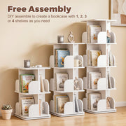 4-Tier Rotating Bookshelf Bookcase Display Floor Standing Corner Revolving Shelf