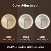 Round LED Bathroom Wall Mirror Demister Illuminated Light Up 500x500 Waterproof