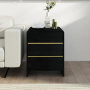 Black 3 Drawer Bedside Table - Meridian Black Range
