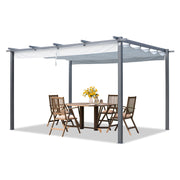 Pergola 3x3 3x4 m canopy garden gazebo pavilion retractable roof steel frame