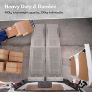 Foldable Loading Ramps - 2pc Motorbike Quad Van Ramps Heavy Duty 400kg - Vonhaus