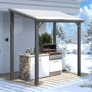 Aluminium Lean to Gazebo Outdoor Metal Harodtop Wall-Mounted Heavy Duty Pergolas