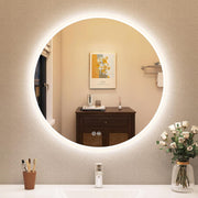 Round LED Bathroom Wall Mirror Demister Illuminated Light Up 500x500 Waterproof