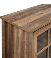 Large 70 Inch TV Stand with Electric Fireplace | Dark Walnut | Farmhouse Glass D