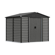 8 x 7FT Galvanised Garden Shed Apex Roof Outdoor Storage House with Foundation