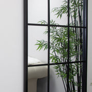 Extra Large black metal framed window style wall mirror paned glass country