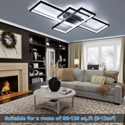 Pendant Lamp Ceiling Lights Room Chandelier Living Light Black Frame with Remote