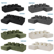 JUMBO CORD MODULAR L SHAPE CORNER SOFA 4 SEATER FURNITURE SETTEE SUITE POUFFE UK