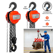 2 Ton 2000Kg Chain Block & Tackle Engine Lifting Hoist Pulley 3M Cable