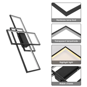 Pendant Lamp Ceiling Lights Room Chandelier Living Light Black Frame with Remote