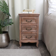 Solid Wood 3 Drawer Bedside Table Bedroom furniture, wooden bedroom furniture