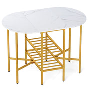 110 x 70 x 76 cm Folding Dining Table with 2 Side Panels