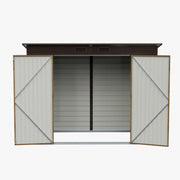8 x 4FT Metal Garden Storage Shed with 2 Door Wood Grain Effect Bike Tool House