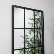 Extra Large black metal framed window style wall mirror paned glass country