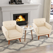 Modern Accent Chair Upholstered Linen Fabric Armchair