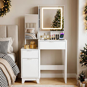 Dressing Table With Drawers Mirror Stool Set Makeup Desk Vanity Table Bedroom Pr