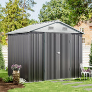 8 x 6ft Metal Garden Shed Waterproof Outdoor Bike Storage for Tool Organization