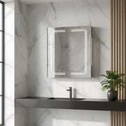Bathroom Mirror Cabinet 600×700mm with LED Light Demister Shaver Socket Dimmable