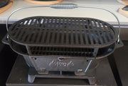 Cast Iron BBQ Fire Pit Cast Iron Barbecue Camping Cooker Fire Bowl with Grill