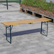217cm Folding Wooden Beer Garden Table Trestle Picnic Bistro BBQ Desk Outdoor UK