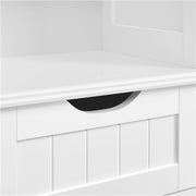 Tall Bathroom Storage Cabinet, 170cm Storage Organizer with Glass Door, White