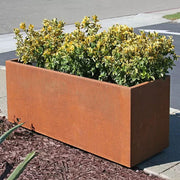Corten Steel Rectangle Cube Planter Garden Plants Pot In/Outdoor Trough Tub Box