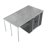 5.5 X 5.5FT Metal Garden Shed Tools Bikes Storage House Shelter with Side Canopy