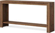 63 Inch Solid Wood Console Table Modern Narrow Entryway Table with Storage Shelf