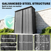 5ft x 3ft Outdoor Storage Shed w/ Lockable Door for Garden, Black