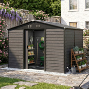 10x8ft Metal Garden Shed Large Outdoor Storage Tool Shed With Free Foundation