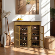 Bamboo Shoe Cabinet with Doors Shoe Rack Living Room Entryway Closet Organizers