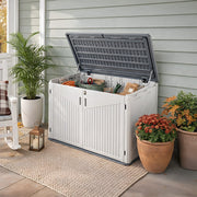 975L Garden Storage Utility Cushion Box Outdoor Waterproof Chest Shed with Base