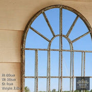 60cm Rustic Outdoor Garden Arch Mirror Panel Wall Mounted Distressed Metal Frame