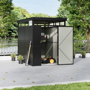 8.5ft x 5.4ft Pent Metal Garden Storage Shed Motorcycle Sheds with Lockable Door