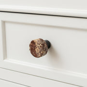 Set of 4 Round Red Marble Drawer Knobs