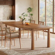 63-Inch Solid Wood Dining Table Farmhouse Rectangle Kitchen Table for 4-6 People